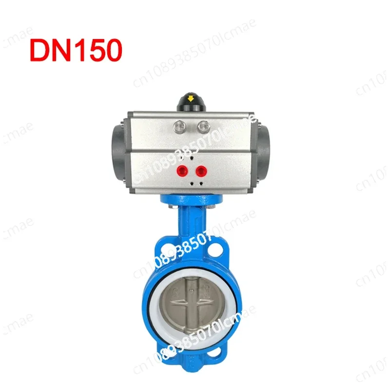 

DN150 Wafer Automatic Liquid /Gas /Water /Oil Gas Pneumatic Butterfly Valve 304 Valve Plate Acid and Alkali Corrosion Resistance