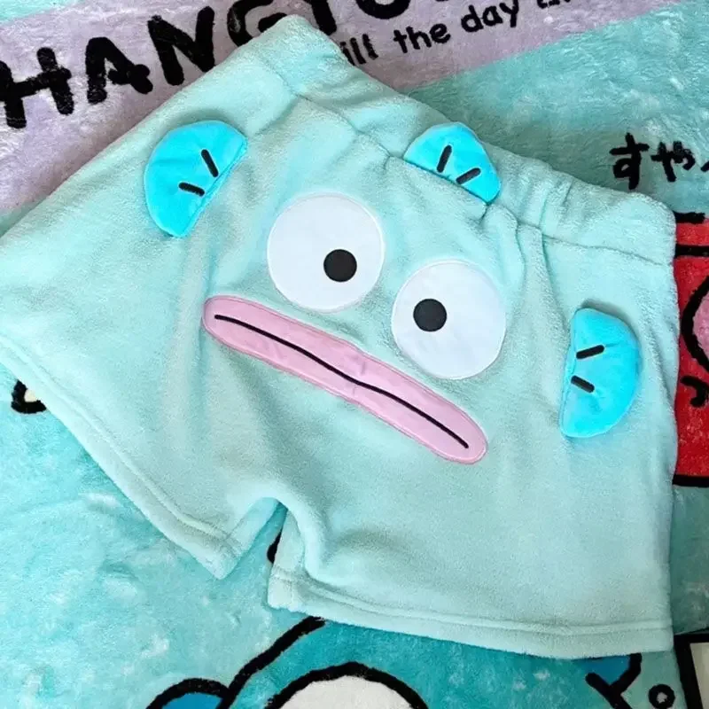 Hangyodon Home Pants Miniso Cute Playful Cartoon Downy Shorts Autumn Winter New Pattern Leisure Has Highlights Besties\' Outfit