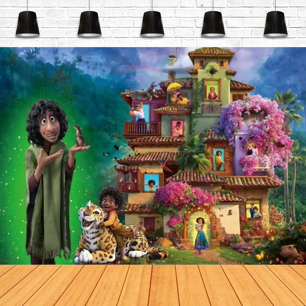 写真撮影の背景幕-魅力的なエンカント-ミラベル-ポスター-子供用-ベビーシャワー-誕生日パーティーの装飾背景-名前をカスタマイズできます