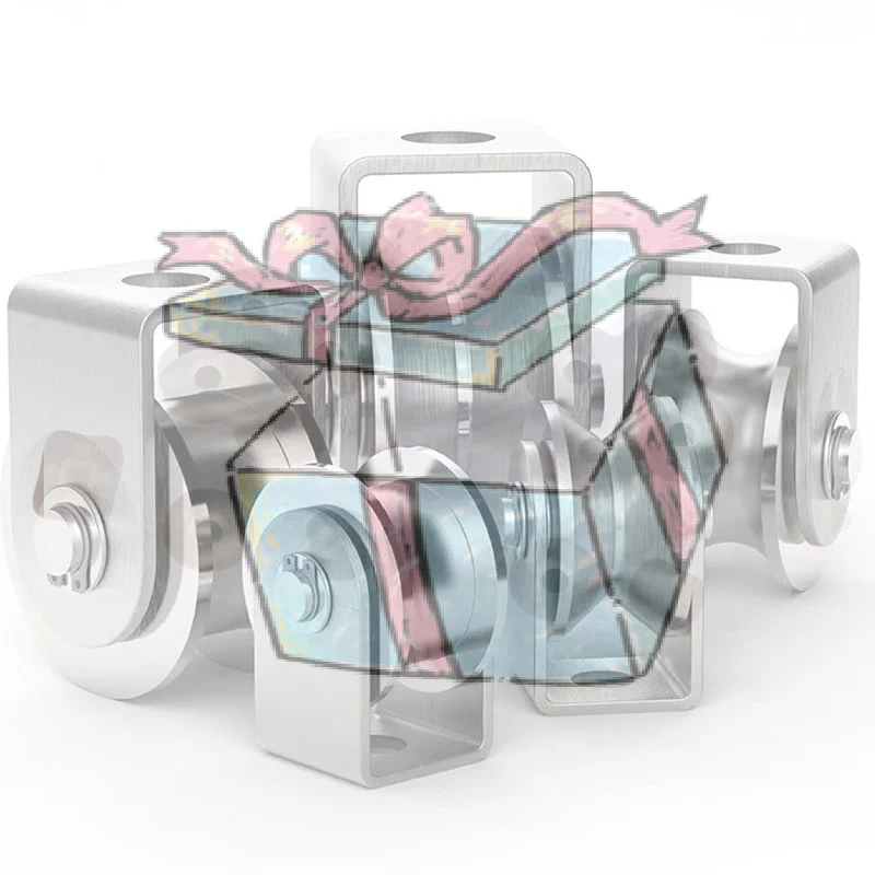 【CCA】U V H Type Single Wheel Pulley Roller Stainless Steel 360 Degree Rotation Heavy Duty Grooved Wheel V Type Pulley Block