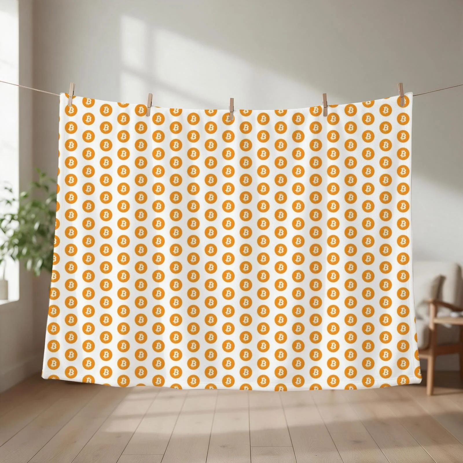 Bitcoin Throw Blanket couch cozy soft plush fuzzy picnic outdoor blanket