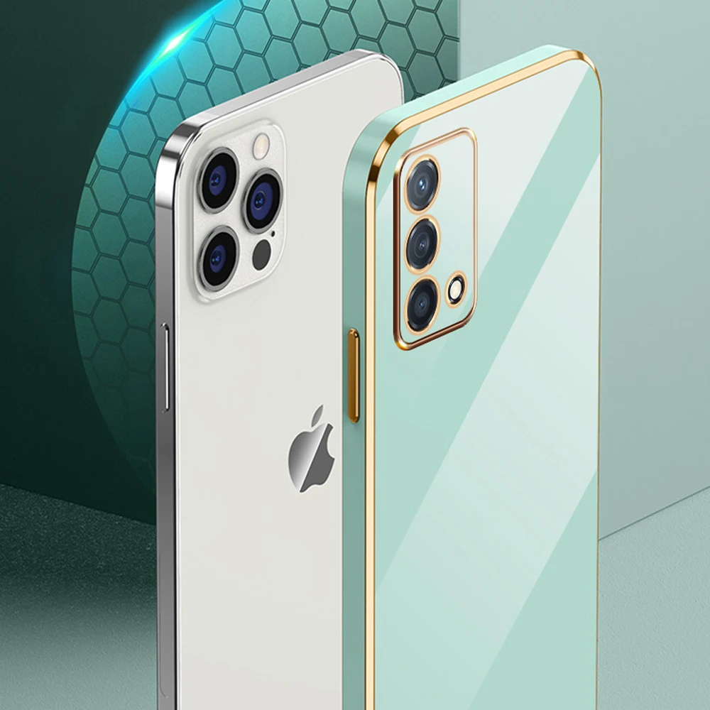 Realme GT 마스터 케이스 럭셔리 스퀘어 도금 Realme GT 마스터 에디션 전화 케이스 충격 방지 실리콘 RMX3363 RMX3360 커버