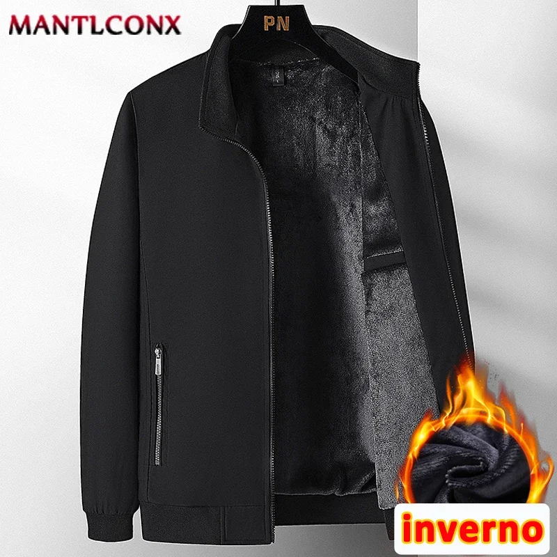 

Luxury Men's Winter Coats Business Casual Thicken Inner Men's Winter Jacket Fleece Inner Parkas Man Thermal Warm Outerwear L-3XL