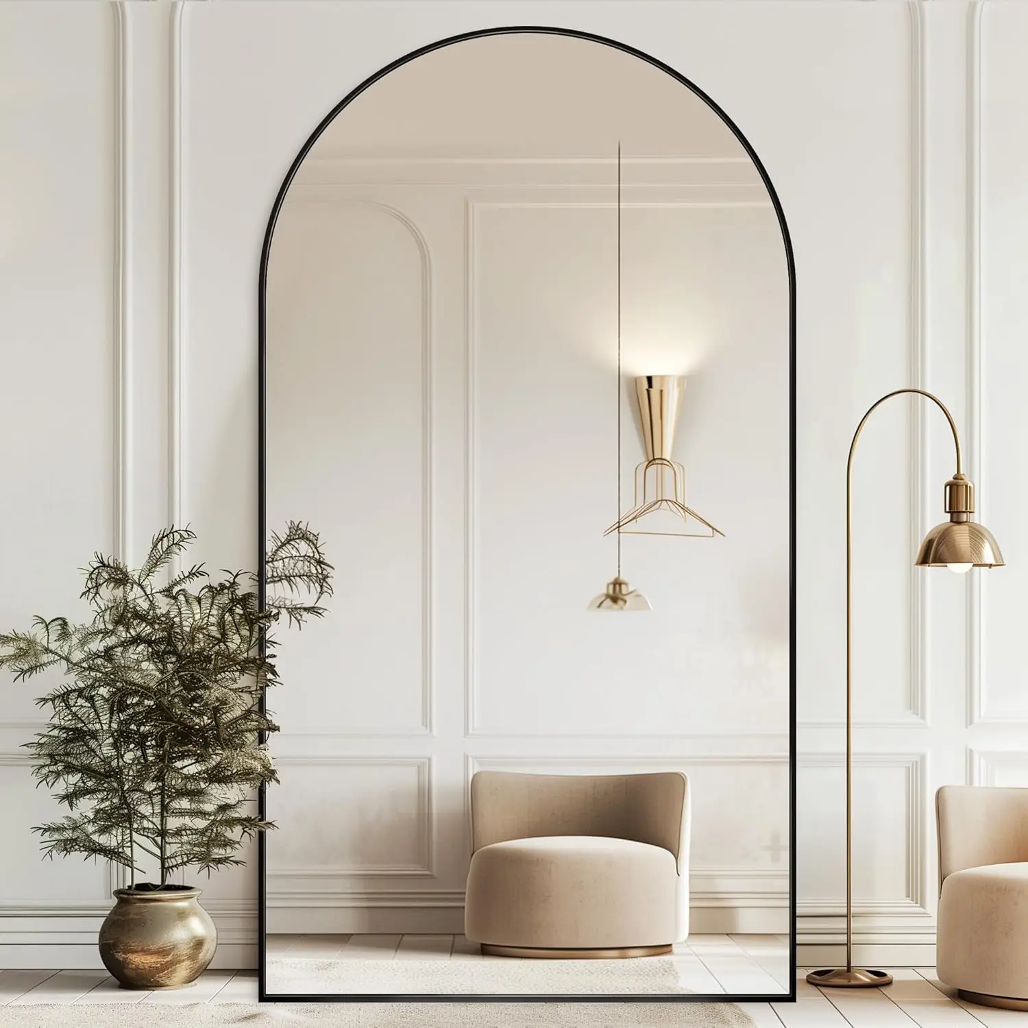 Full Length Mirror, 81""X41"" Oversized Floor Mirror Freestanding, Full Body Mirror Floor Standing Mirrors With Stand, Hanging