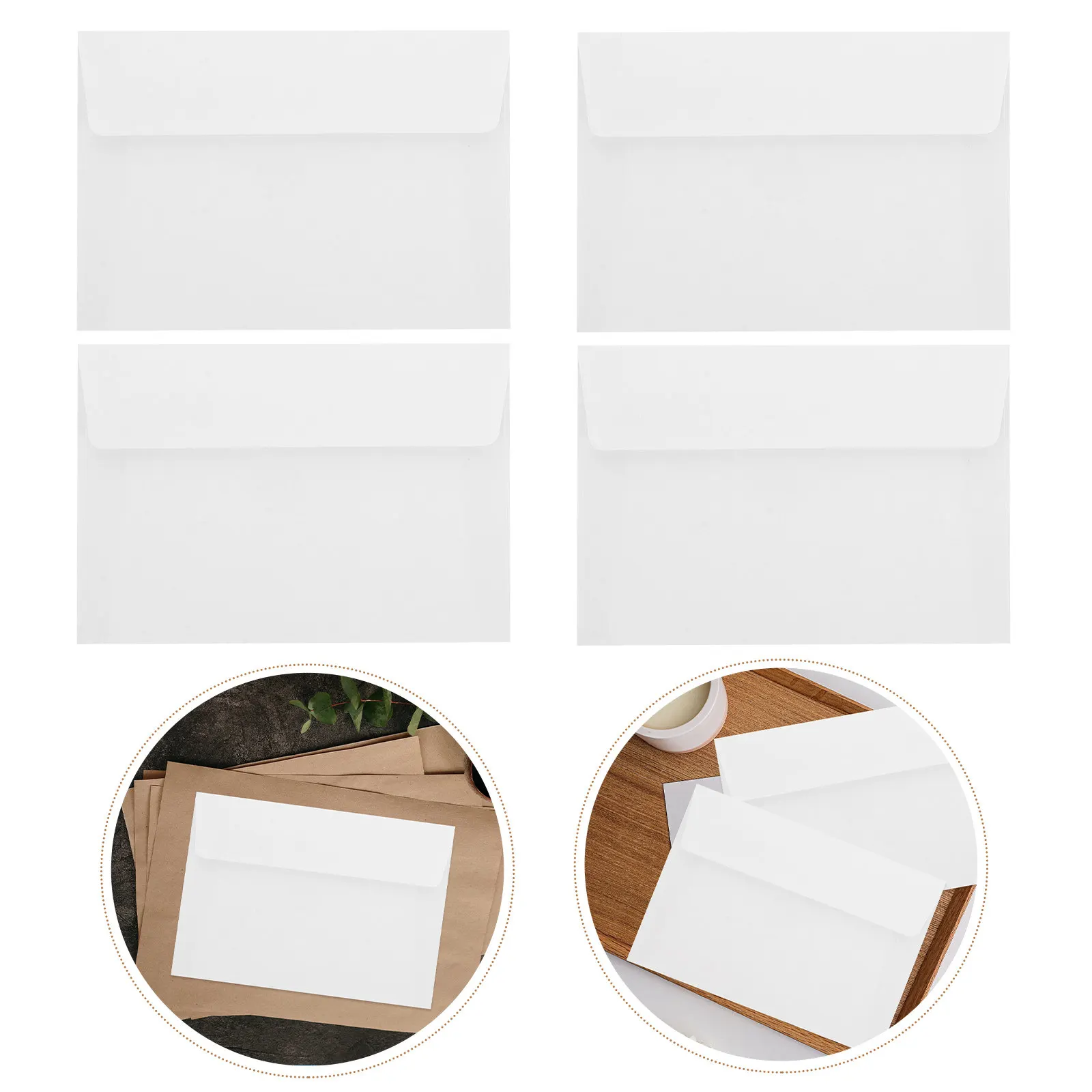 

50Pcs White Paper Envelopes A2 Self Seal Envelopes Letter Size for Wedding Invitations Greeting Cards Business Mailing