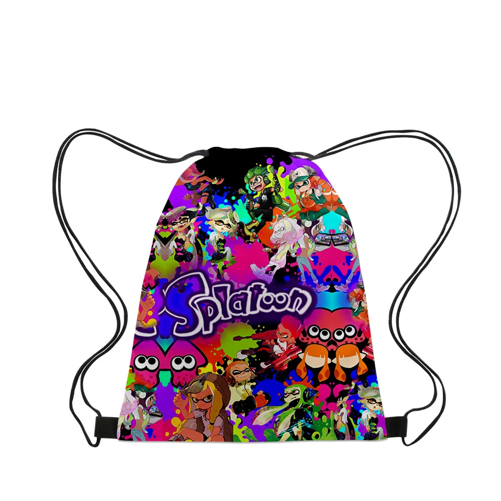 Splatoon 3 Drawstring Bag 2025 Game Storage Bag Streetwear Backpack Cosplay Sport Bags Unique Rucksack Fashion Beach Bag