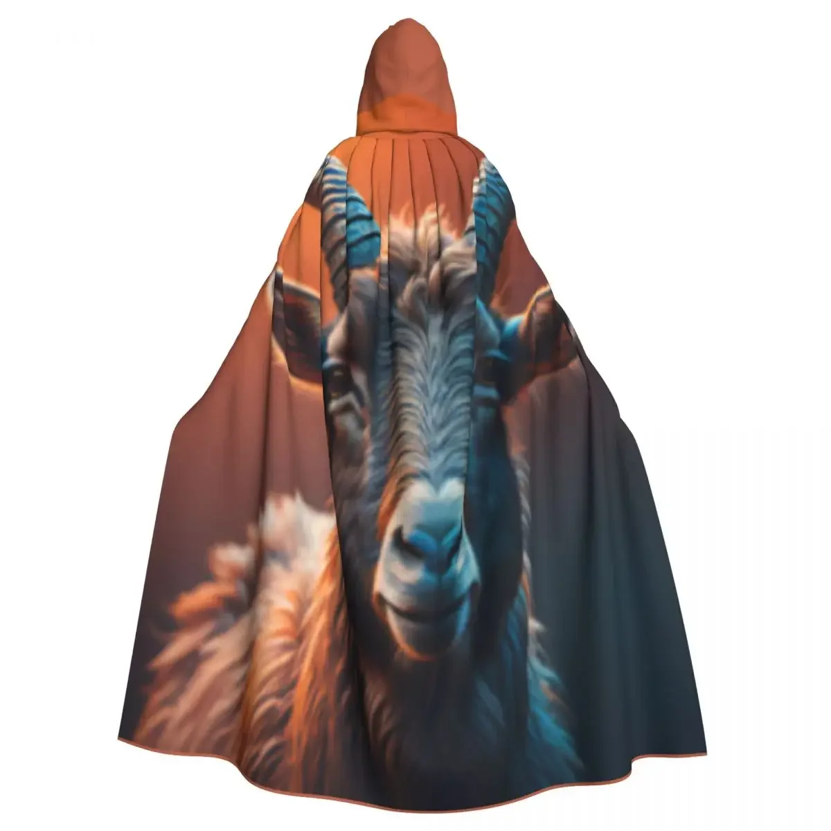 Adult Vampire Cape Hooded Robe Goat Of The Setting Sun Halloween Full Length Cosplay