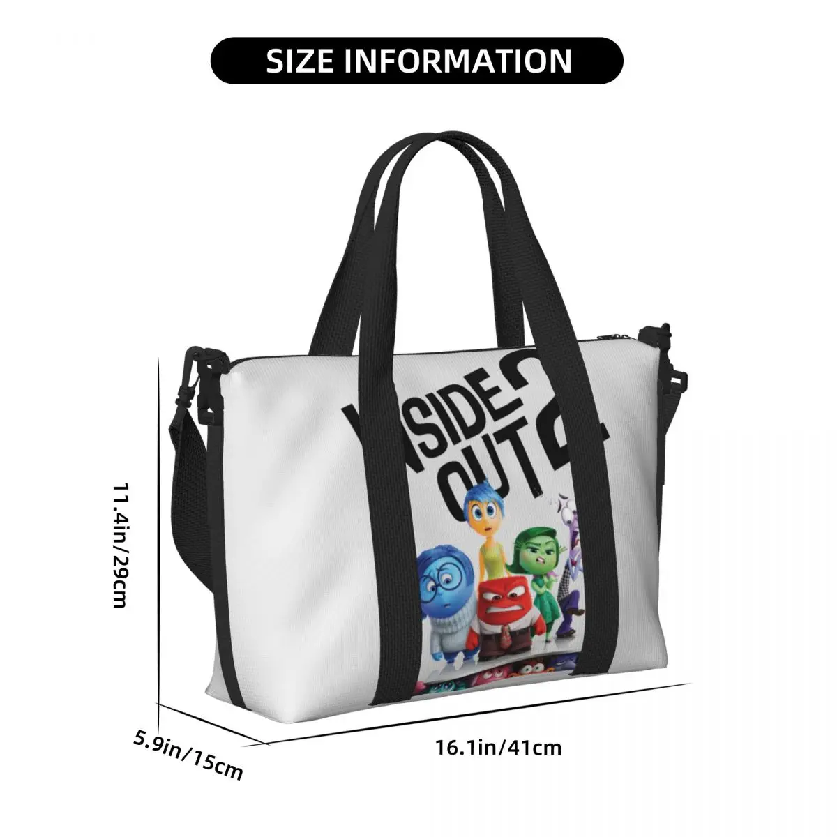 Custom Inside Out Character Anime Cartoon Grocery Tote Shopping Bags Women Large Capacity Beach Gym Travel Bags