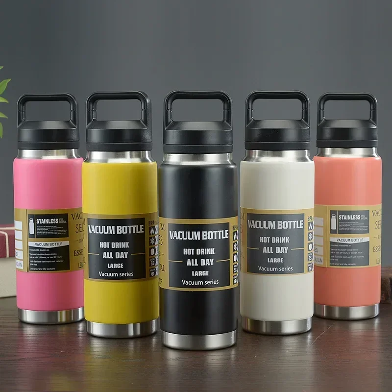 Water Bottle Stainless Steel Vacuum Flask Insulated Travel Cup Coffee Mug 20/26/36oz Portable Water Bottle