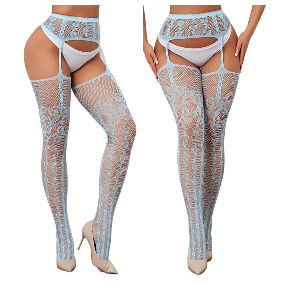 Crotch Tights for Women's Thigh High Stockings European heart design Sexy Lingerie Plus Size Erotic Pantyhose calcetines medias