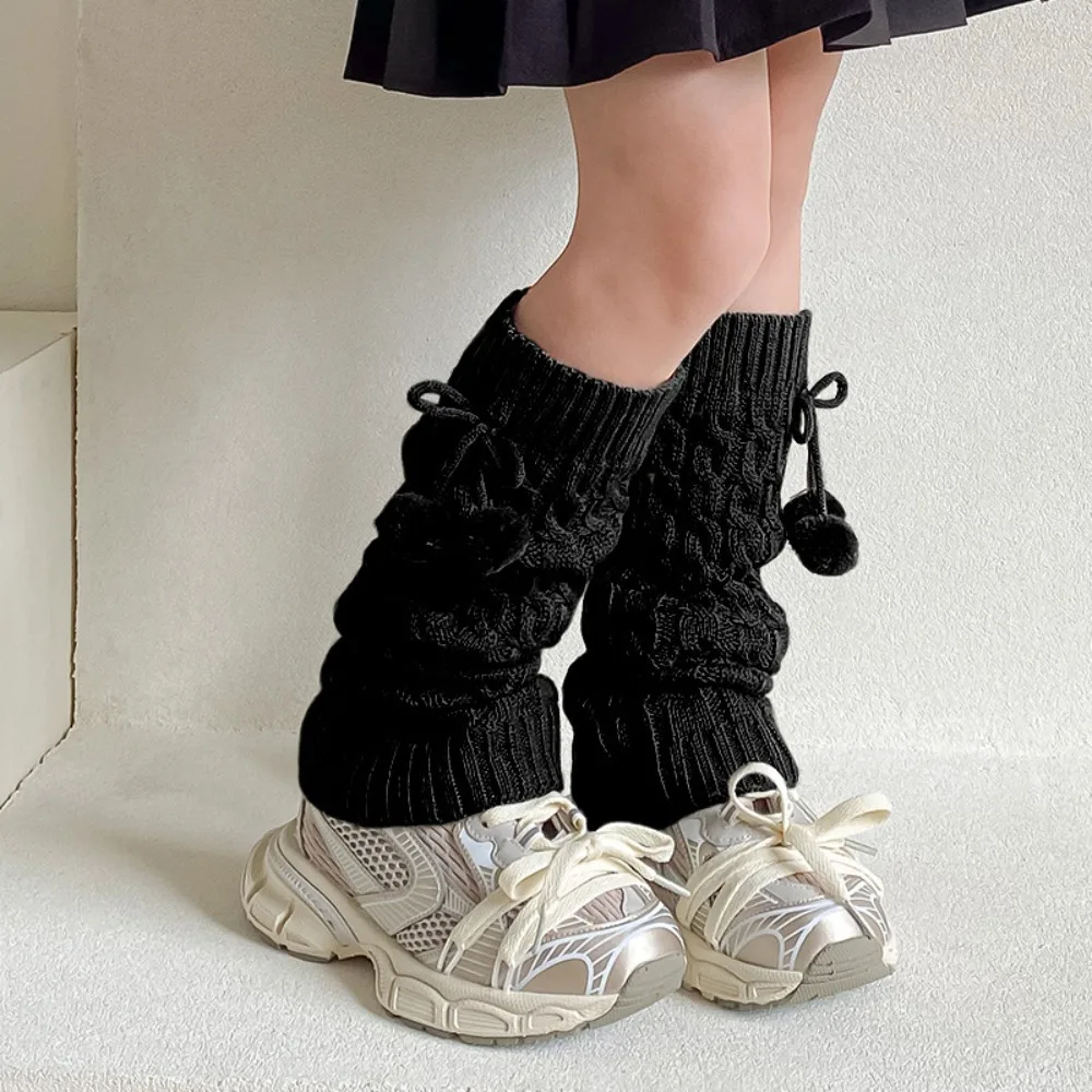 

Детские гетры в корейском стиле JK Harajuku, вязаные чехлы для ног, длинные чулки, плюшевые носки в стиле Лолиты, осень/зима