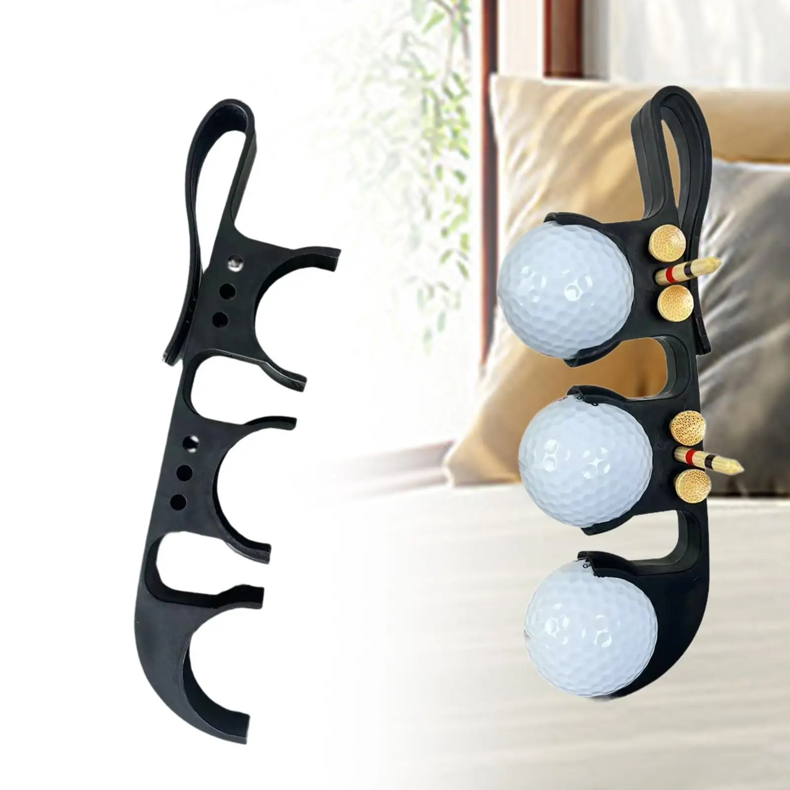 

Golf Ball Holder Clip Compact Portable Gift Easy Access Holds 3 Golf Balls for
