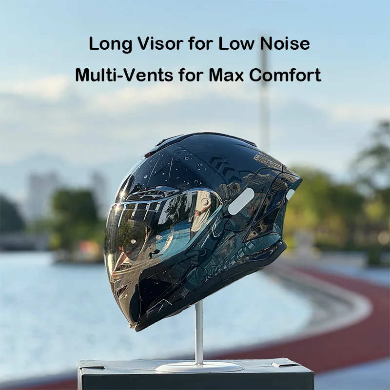 

Мотошлем NBTK Starfall с Bluetooth, расширенной защитой от шума, визором и сертификацией DOT ECE