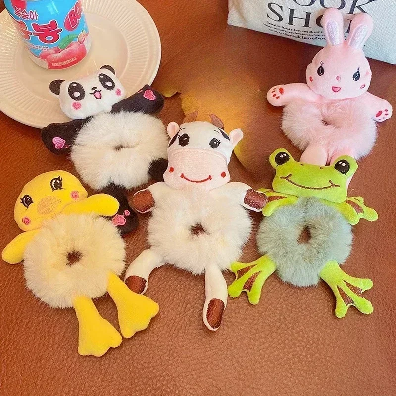 Banda de goma de animales con dibujos animados para niñas, coleta de felpa, lazo para el pelo de Maruko, Anillo elástico para el pelo, accesorios para el cabello para niñas y niños