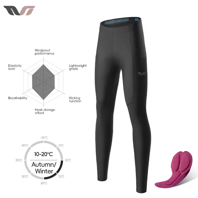 ROCKBROS TVI Women's Cycling Pants Road MTB Bike Trousers Windproof Breathable Bicycle Pants Padded Tights Asain Size