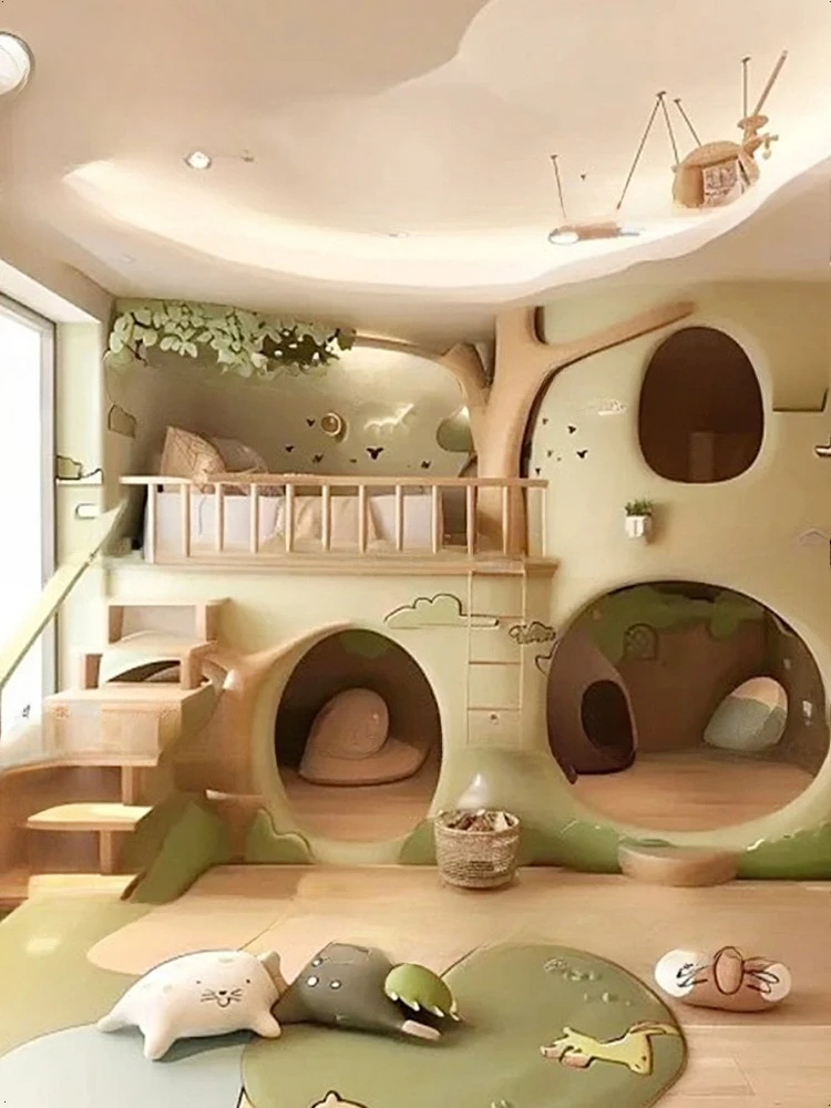 سرير أطفال من فورست ويند تري هاوس، سرير منعش بأوراق الدرج