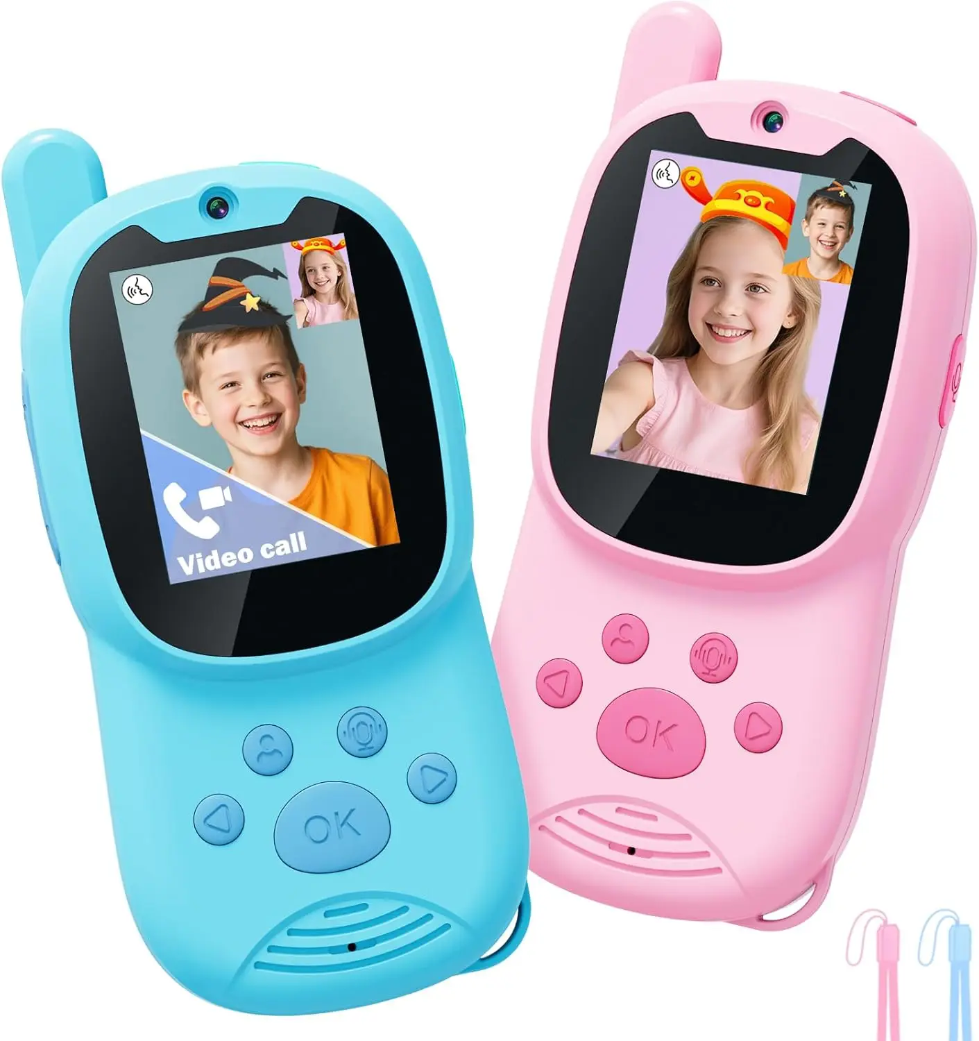 2-pack-video-walkie-talkies-for-kids-rechargeable-toddler-toys-for-indoor-camping-travel-birthday-toys-for-kids-ages-3-12