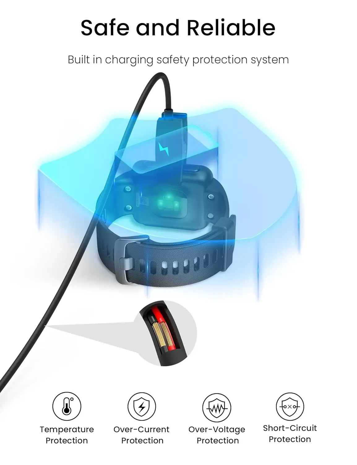 Cable cargador de USB-A tipo C para reloj inteligente Garmin Forerunner 35, soporte de carga, Clip de repuesto, accesorios adaptadores de Cable de reloj