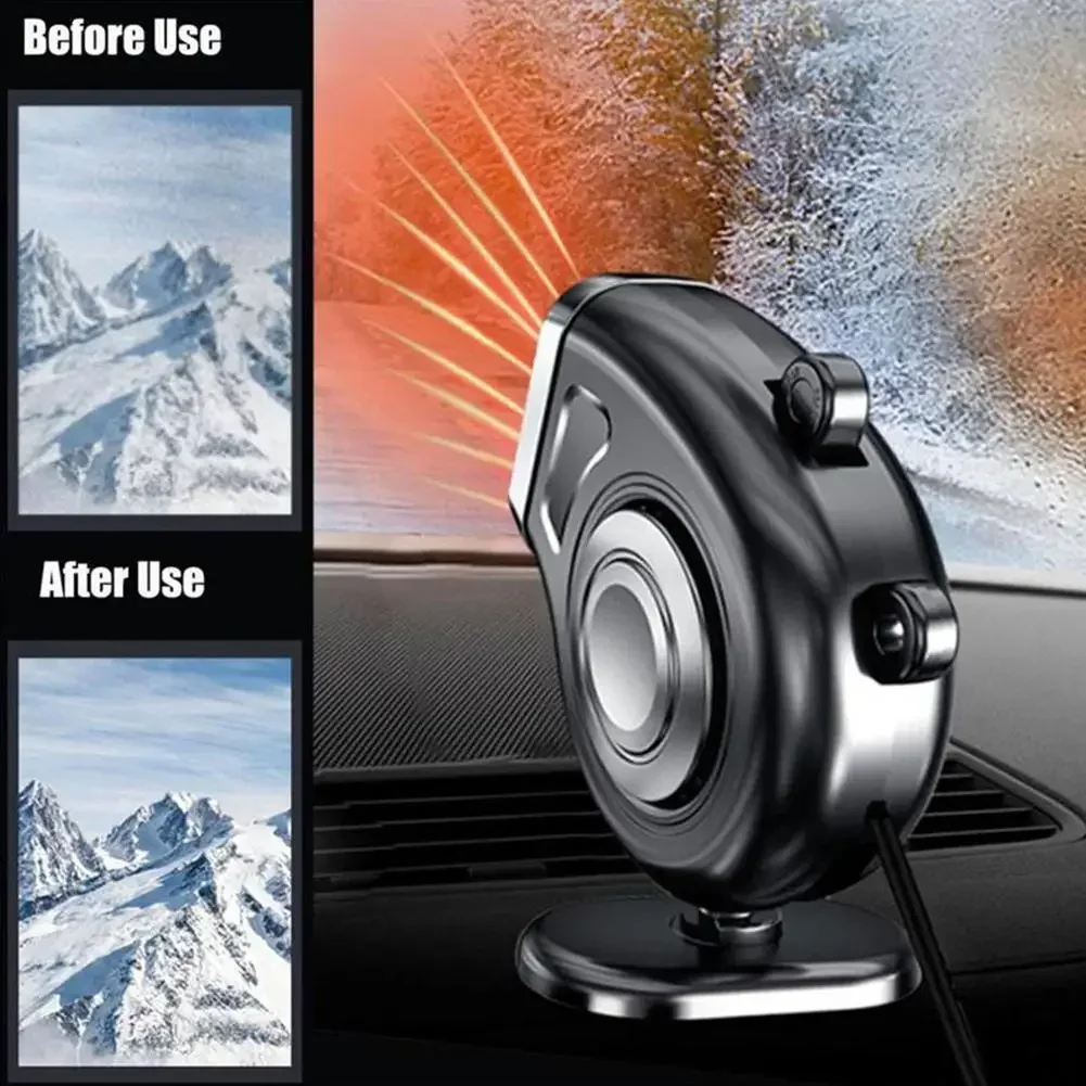 سخان سيارة مزدوج 12 فولت - 360 °   مزيل الصقيع الدوار 3 سرعات