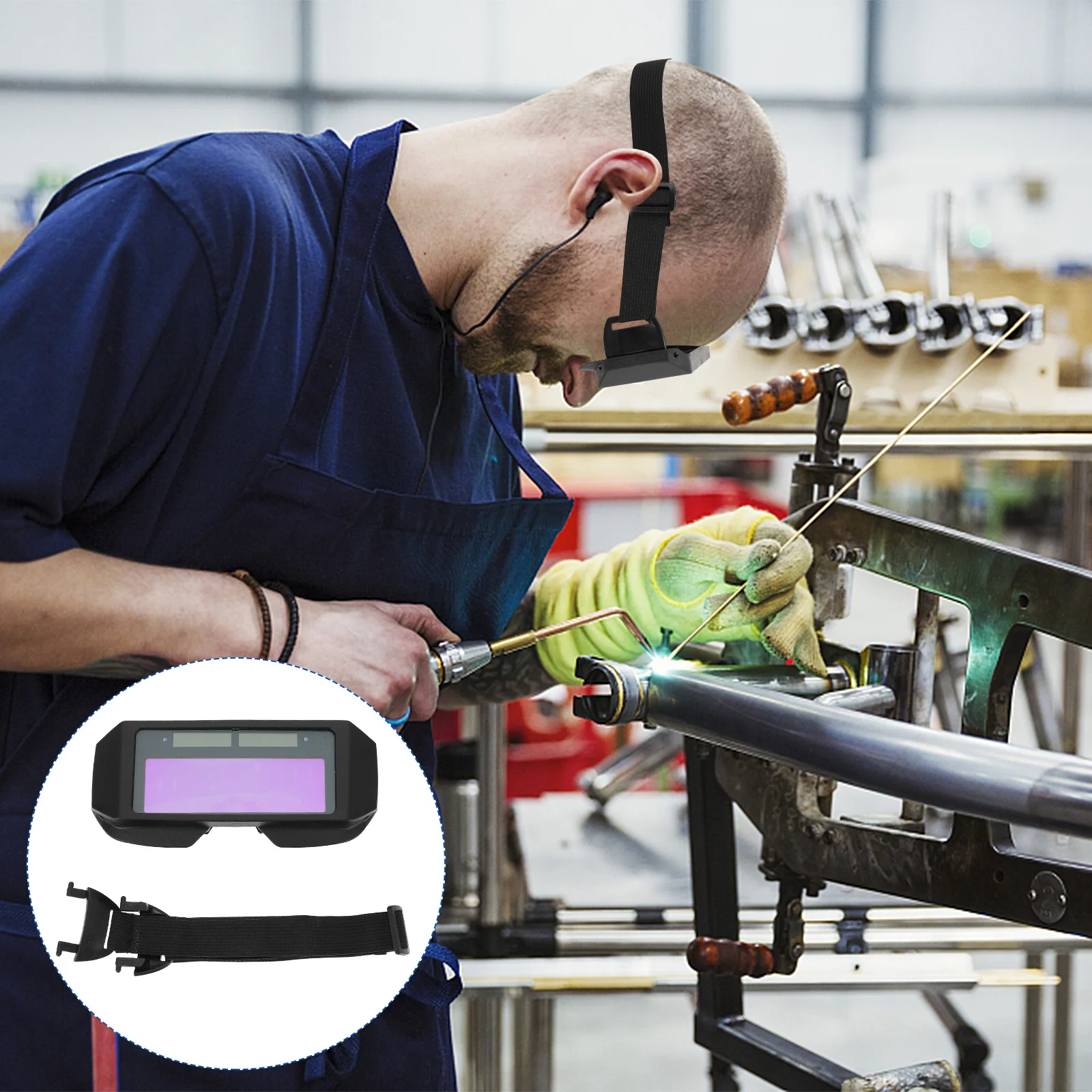 

1pc Welding Goggles Auto Darkening Solar Rechargeable Safety Glasses For Electric Welding Argon Arc Cutting Grinding Eyewear
