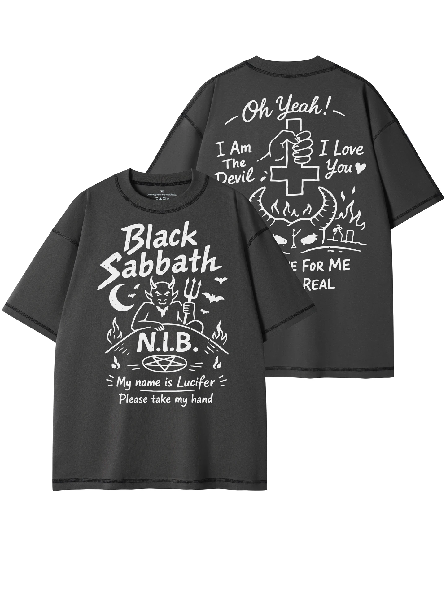 Retro American Streetwear Design Band Logo round Neck Loose Fit Pure Cotton Rock Short Sleeve T-Shirt Breathable Casual Top