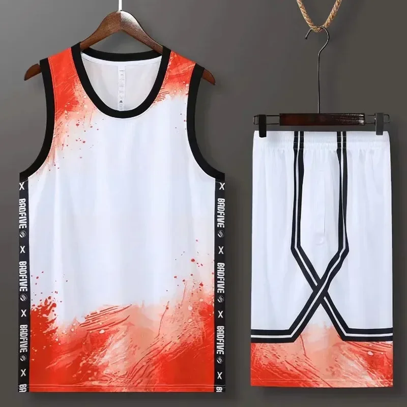 

Quick Dry Basketball Jerseys Men Women Sports Basketball Clothes Suit Summer Breathable Custom Sleeveless Shirts and Shorts Set