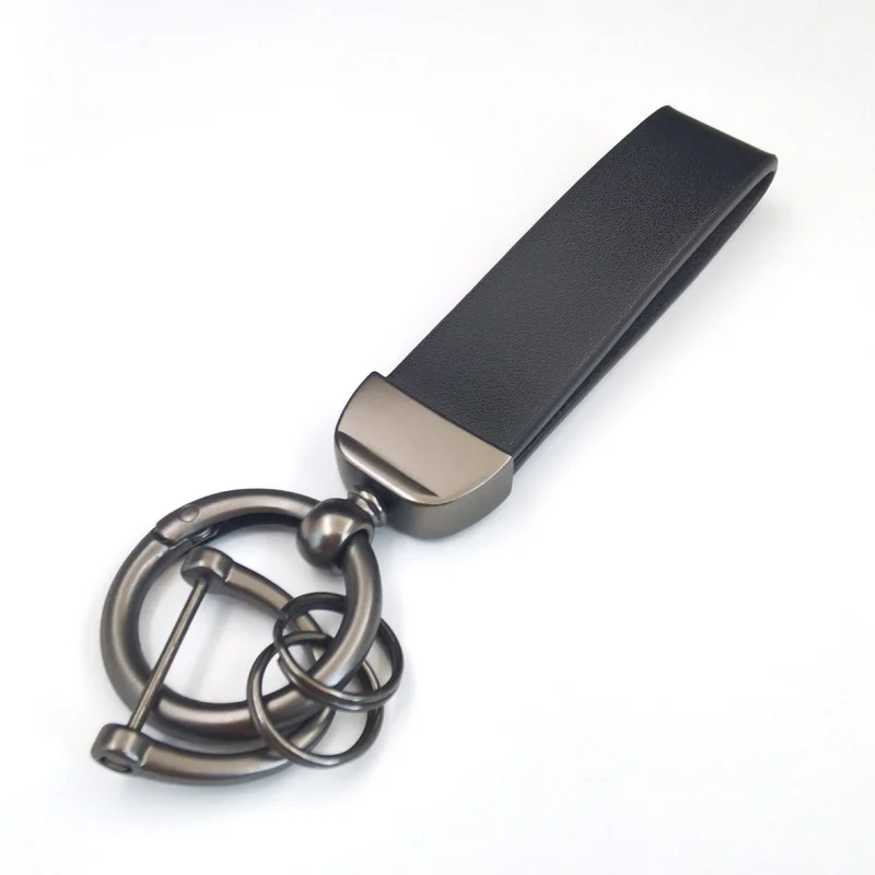 Premium Vintage Leather-Textured Car Logo Keychain, Trendy Auto Key Ring Pendant