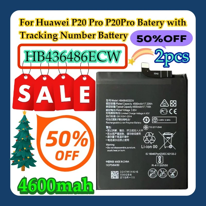 

2pcs For Huawei P20 Pro P20Pro Batery with Tracking Number HB436486ECW Battery