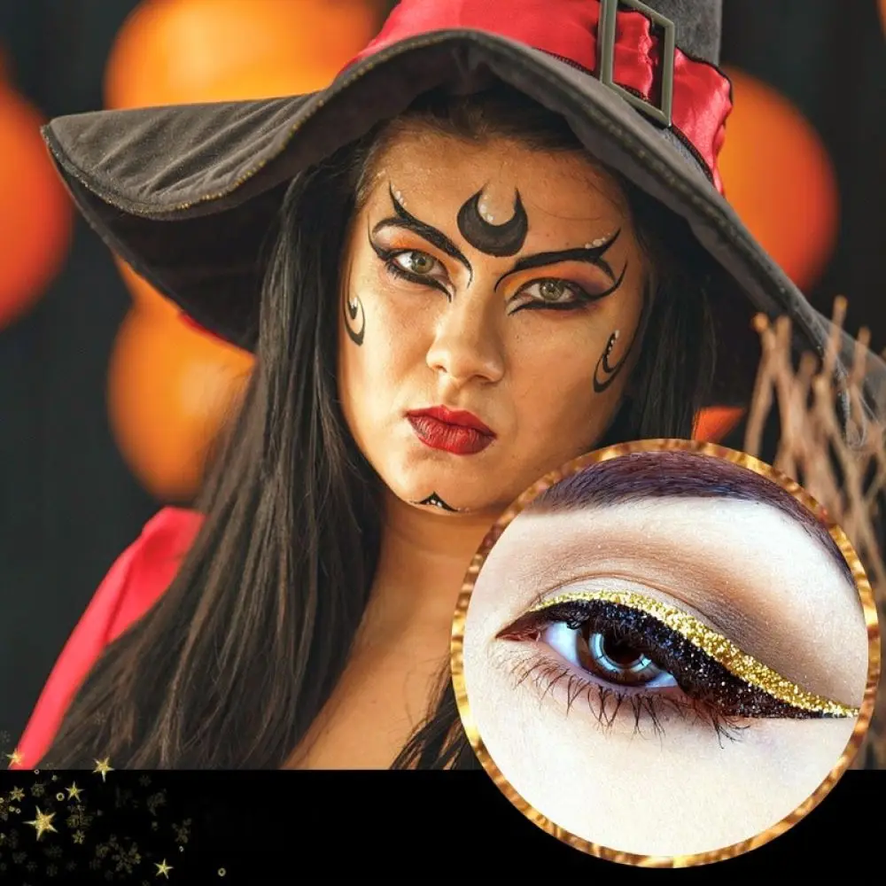 Self Adhesive Glitter Eyeliner Eyeshadow Patch Waterproof Reusable Eye Makeup Decals For Party Stage Beauty Accessory