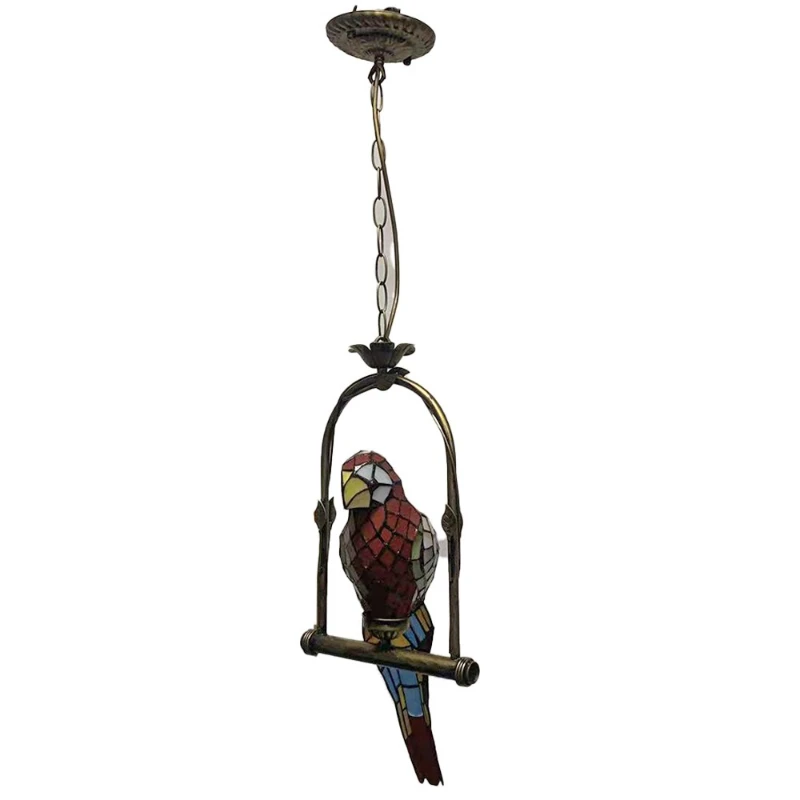 

Colorful parrot lamp, European manor villa exquisite decorative chandelier