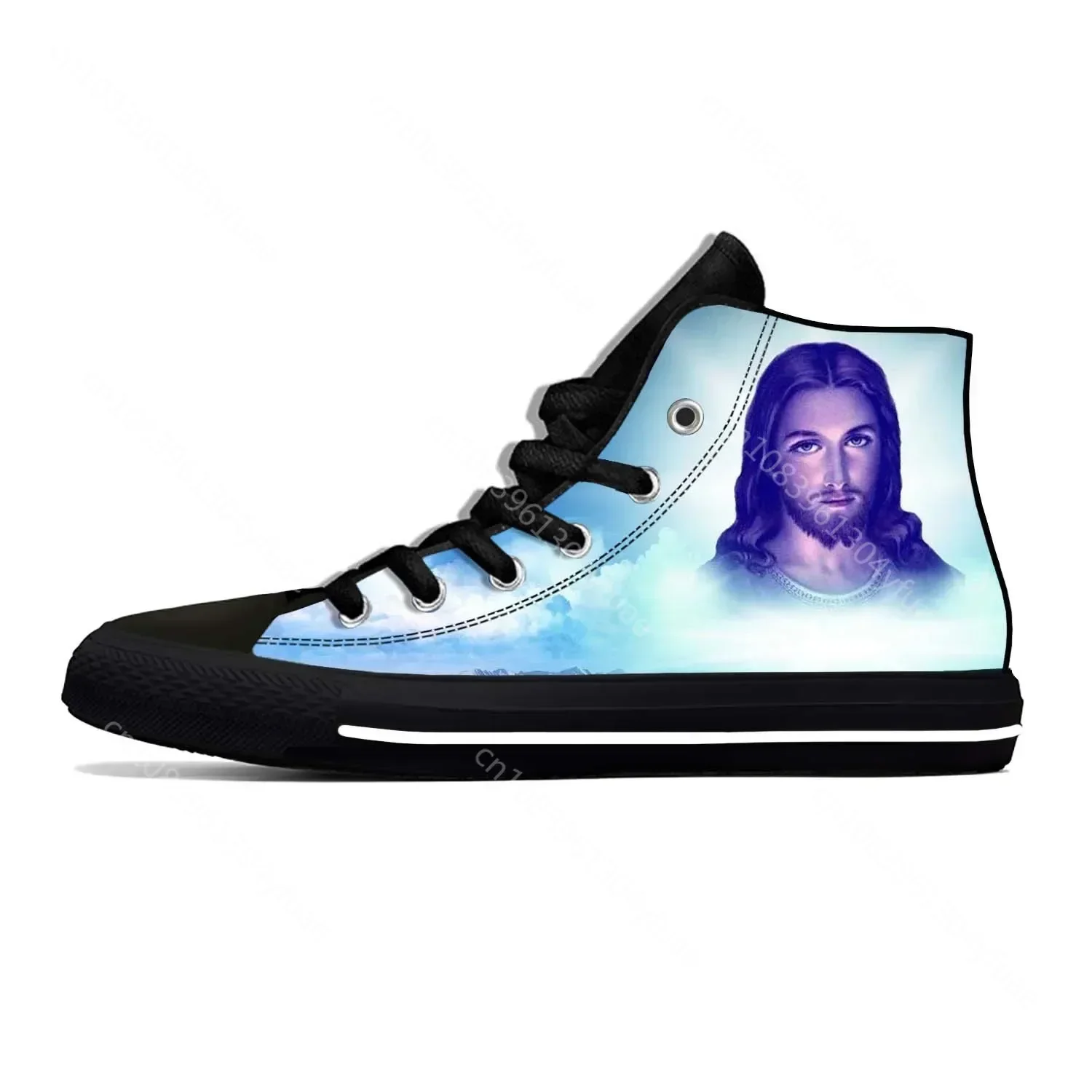 Jesus Christ Christian Cross God Faith Religion Casual Cloth Shoes High Top Comfortable Breathable 3D Print Men Women Sneakers - view 3
