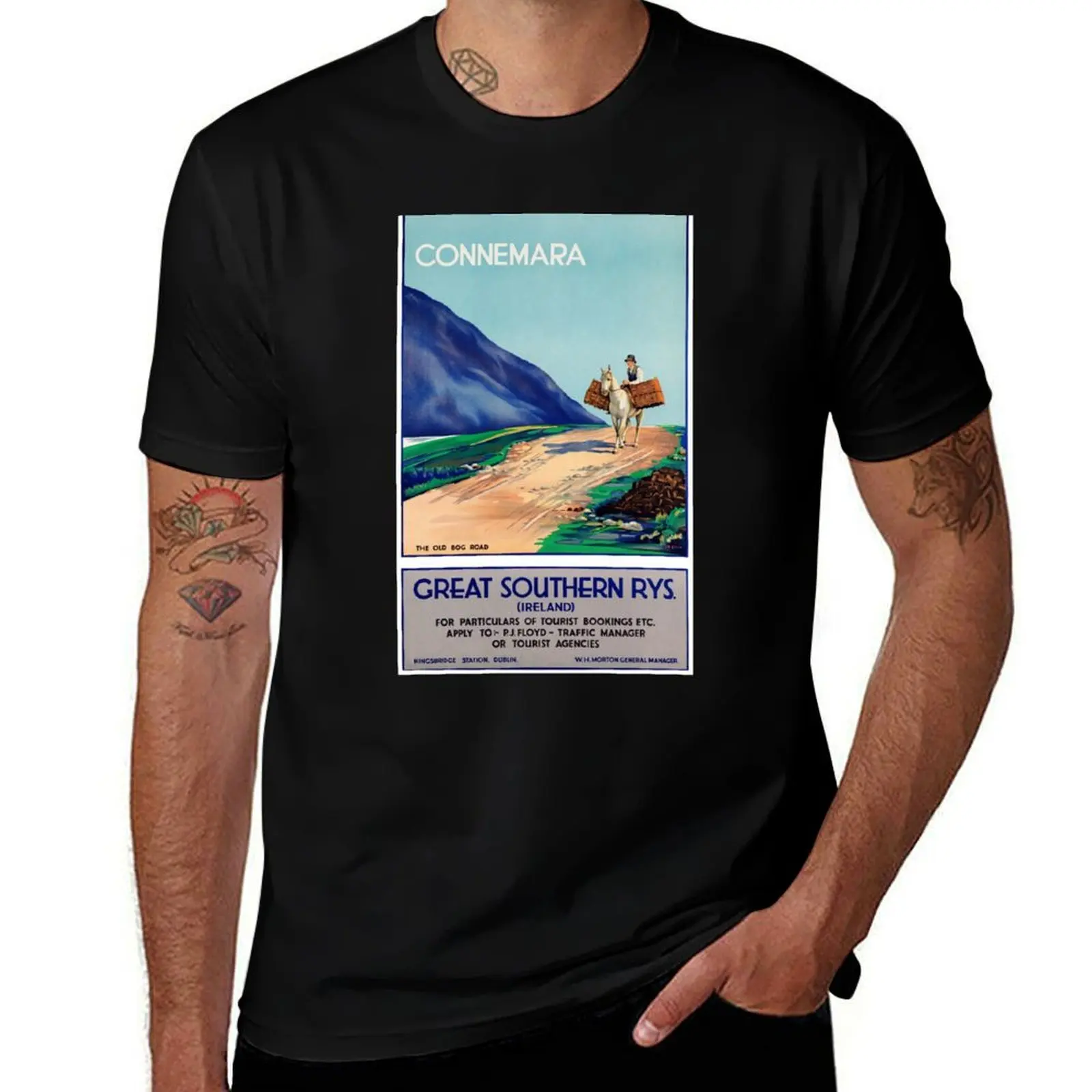 Ireland Connemara Vintage Travel Poster 1930 T-Shirt Water Resistant Casual T-Shirt