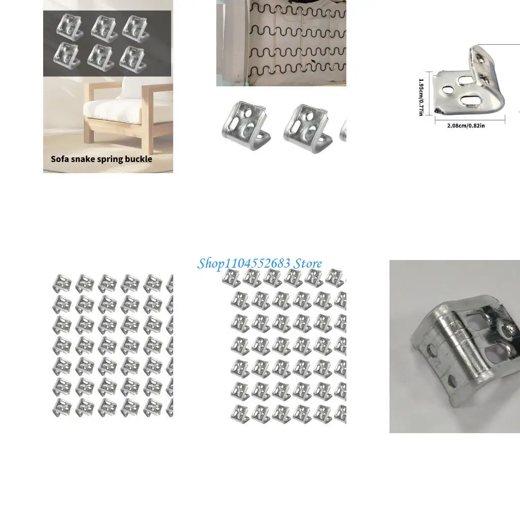 

Y6GD 50Pcs Heavy Duty 5 Hole Spring Clips Furniture Repair Fastener Furniture Sofa Spring Hook Hanger Fixed Clamps Enduring