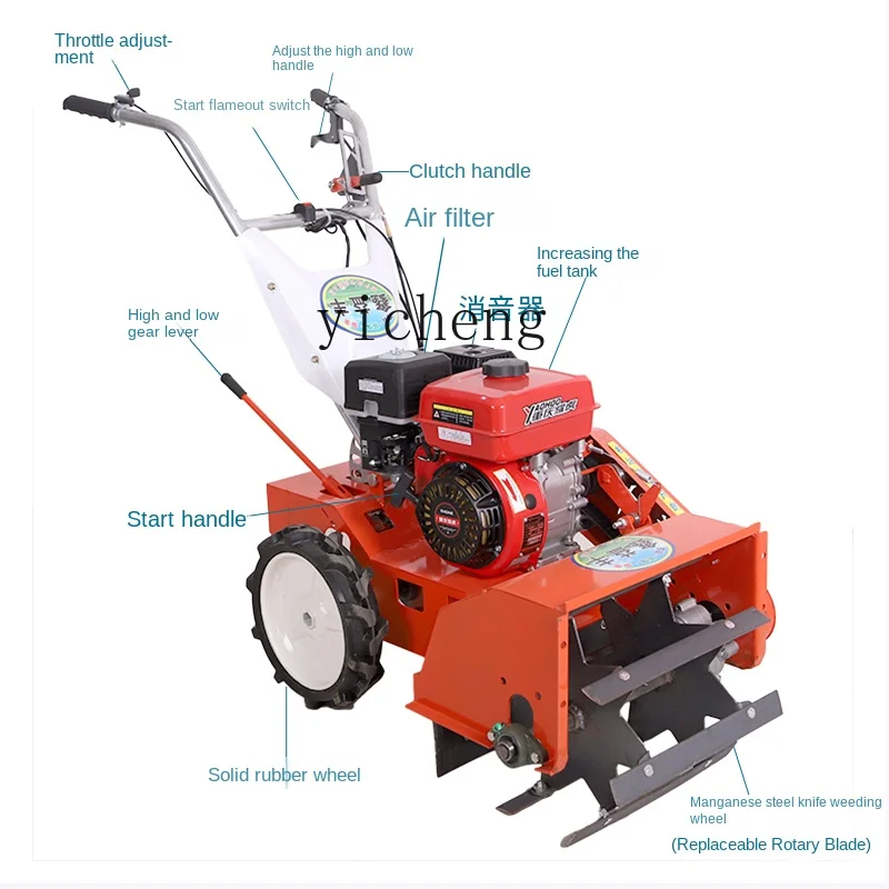 ZWS gasoline micro-tiller multi-functional rotary tillage weeding trenching soil crushing machine