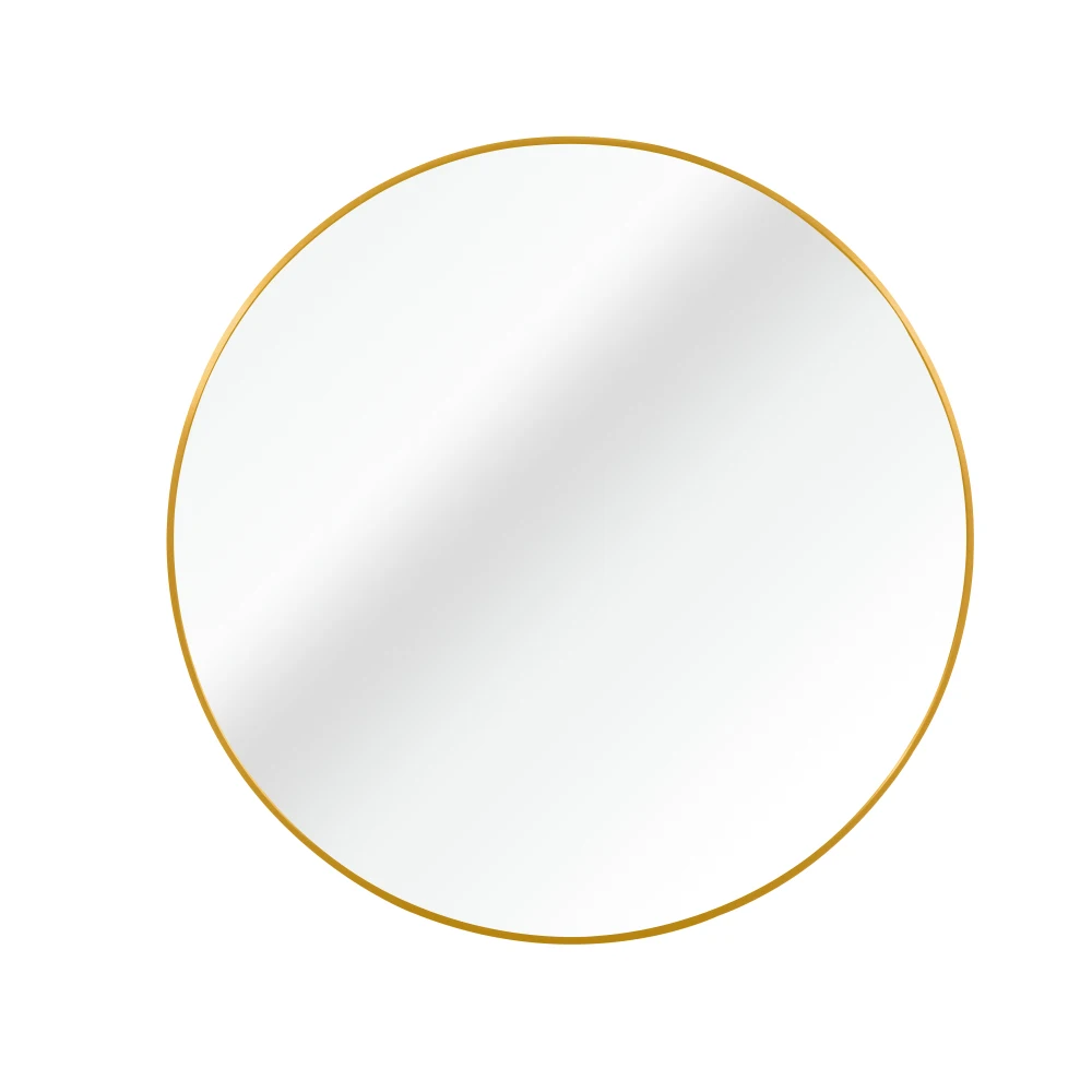 Gold 30 Inch Metal Round Bathroom Mirror