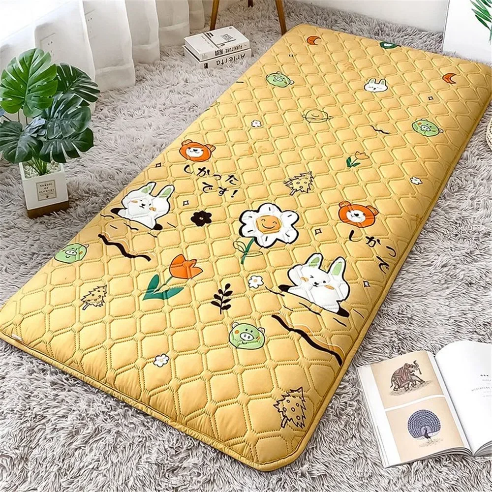 New Pattern Portable Folding Bed Mattress Comfortable Cushion on Floor Soft Single Mattress for Students Men Women