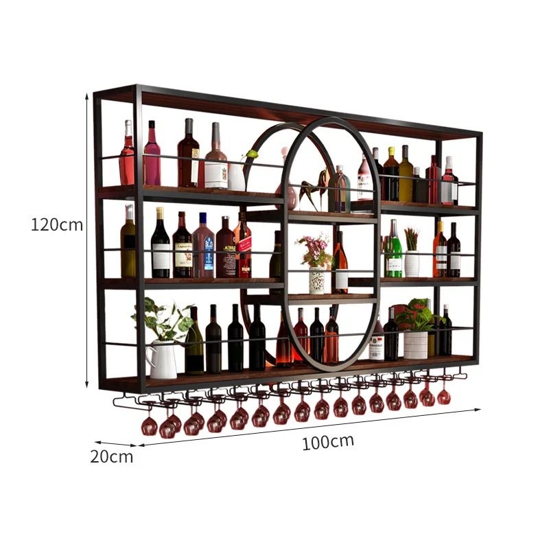 

Wine display stand Bar counter Wine rack Wrought iron wall-mounted wine cabinet rack