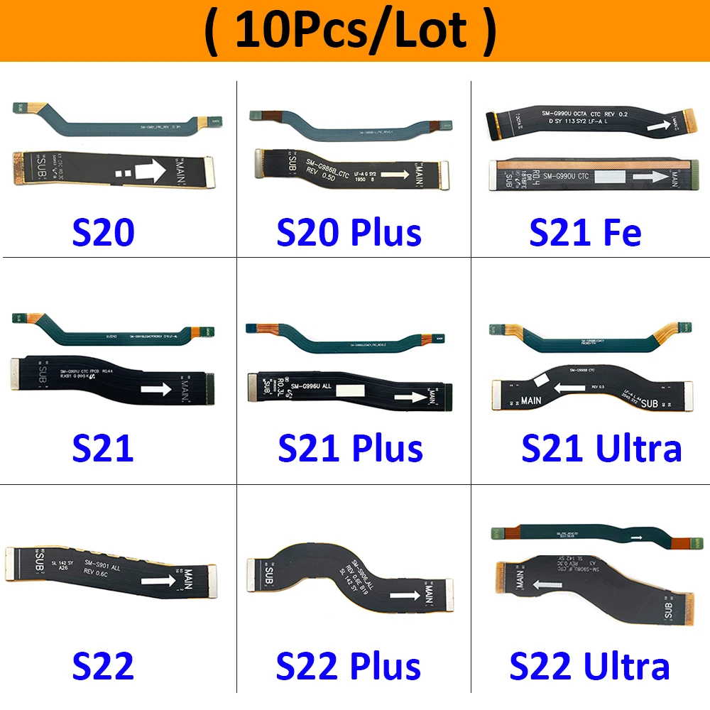 

10Pcs, Main Board Motherboard Flex Cable For Samsung S20 S21 S22 Plus Ultra Fe Connect Mainboard To LCD Screen Ribbon