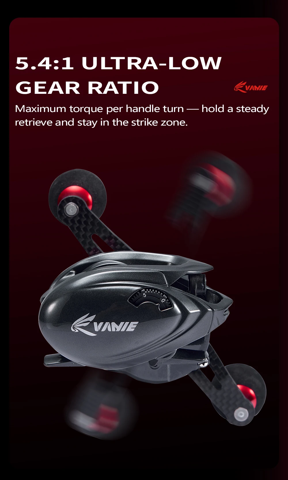 SOLOKING HISW50 Baitcasting-Rolle 155g 4,7kg Max. Bremskraft 8+1BB 5,4 Übersetzungsverhältnis Meeres- und Boots-Baitcaster-Rollen für Tintenfisch und Oktopus ﻿ – Detail 3