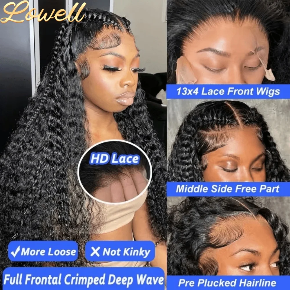 Lace Front Wigs - 200 밀도, 40인치 길이의 깊은 웨이브