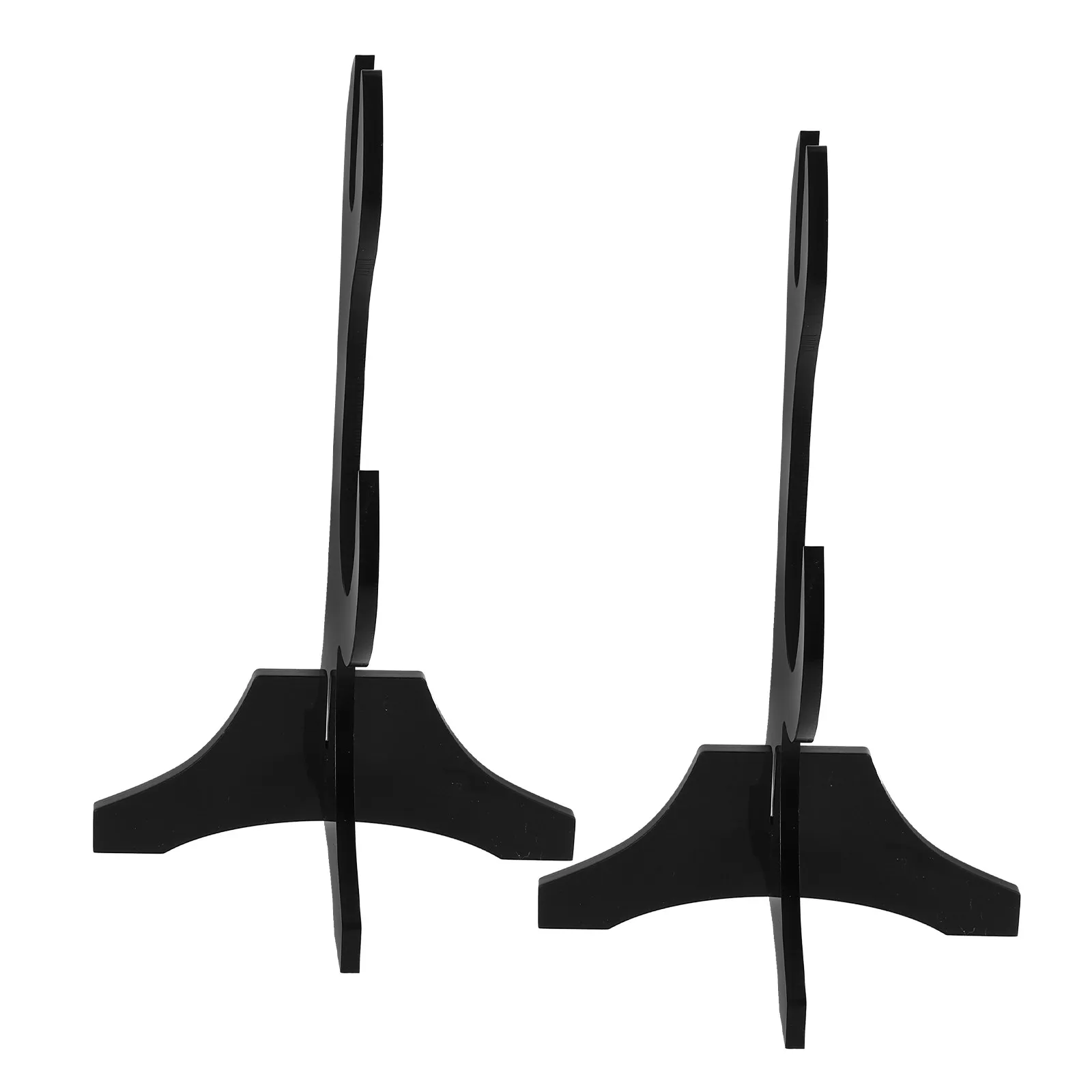 1Pair Dual-Layer Horizontal Stand for Martial Arts Swords Display Rack Space-Saving Sturdy Decorative Desktop Organizer