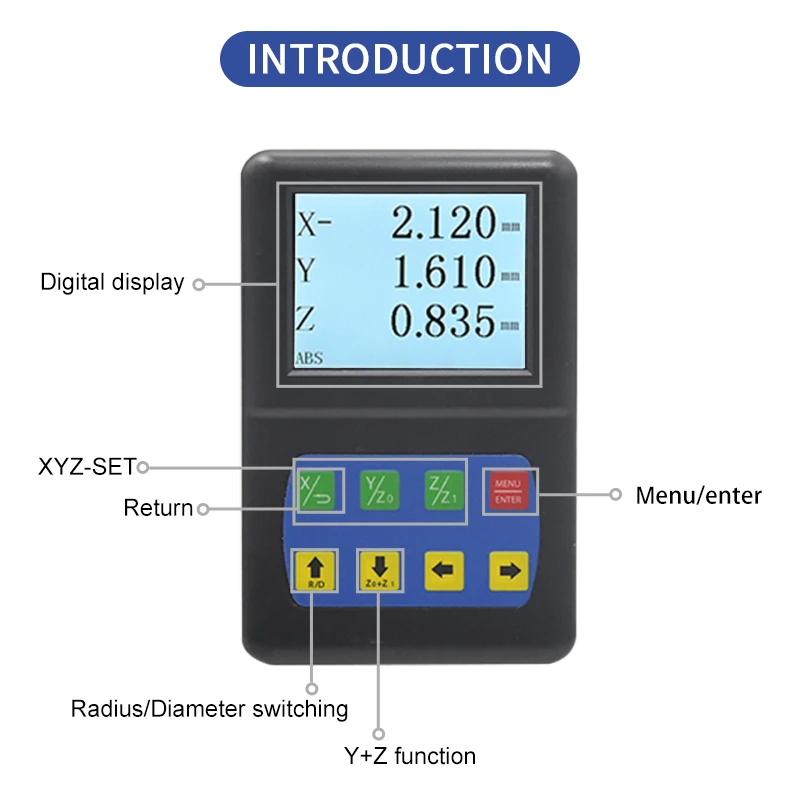 DRO 1/2/3 Axis Digital Readout LCD Display for Lathe Milling Machine