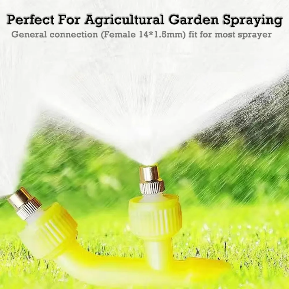 Copper Mouth Garden Sprayer Nozzles Adjustable High Pressure Atomizing Sprayer Nozzle Multi Heads Plastic Pole