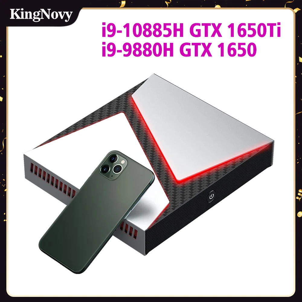 게이밍 미니 PC, 인텔 i9, 10885H, 9880H, Nvidia GTX 1650Ti, 2 * DDR4 데스크탑 미니 컴퓨터, 게이머 윈도우 11/10, 4K DP, C타입 와이파이