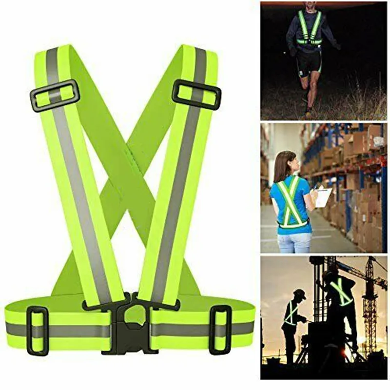 Breathable Reflective Safety Jacket Traffic Night Work Security Running Cycling Safety Reflective Vest High Visibility