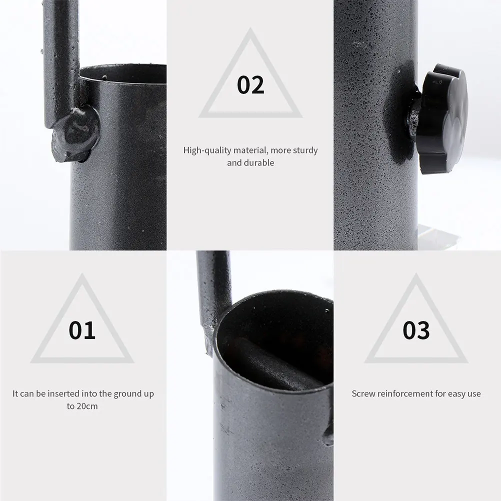 2Pcs Beach Umbrella Anchor Spike Heavy Duty Steel Parasol Ground Insert for Garden Patio Courtyard Outdoor Umbrella Stand Sand