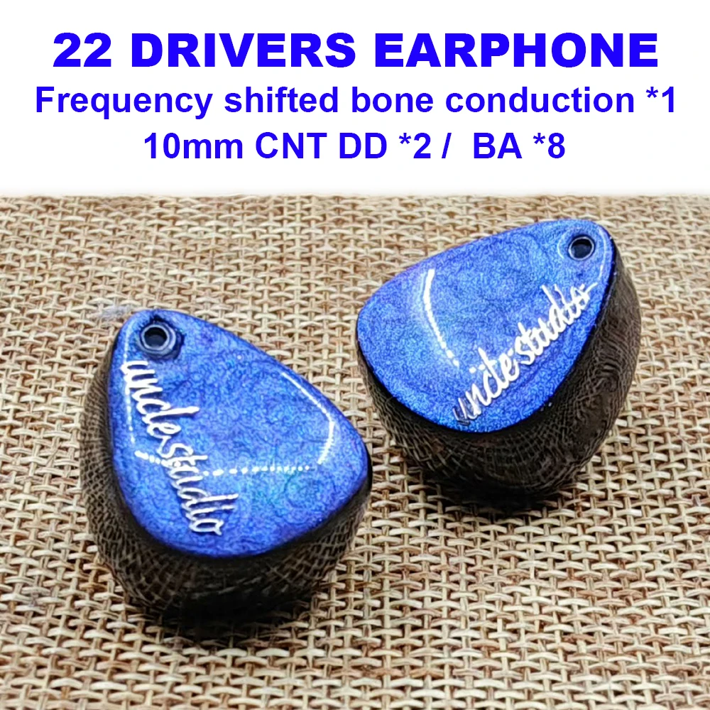 HiFi in-ear Monitors Headphone IEM 22 Drivers Earphones Frequency Shift Bone Conduction Earbuds 0.78 Detachable Cable Ear Buds