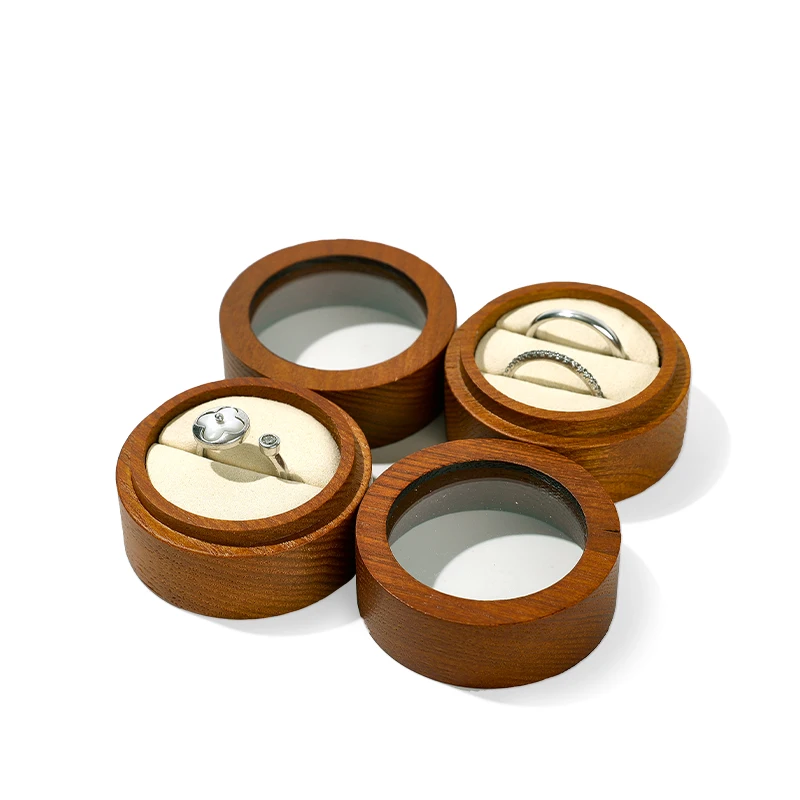 Oirlv خمر الخشب خاتم صندوق مجوهرات واحد/مزدوج حلقة أنماط مجوهرات المنظم صندوق الزفاف المشاركة هدية خاتم حقيبة للتخزين #5
