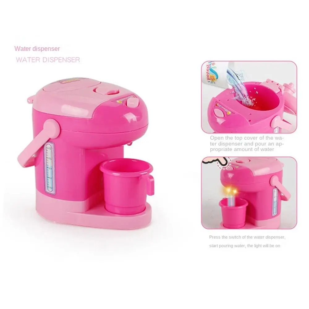 Coffee Machine Household Appliances Toys Toaster Blender Vacuum Cleaner Pretend Play Set with Light Sweeper Kitchen Toys