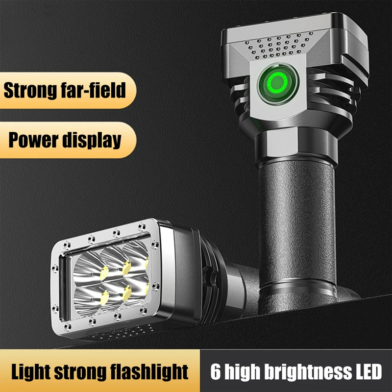 Portable 6 LED Super Powerful Led Flashlight High Power Torch Light USB Rechargeable Tactical Flashlight Emergency Camping Lamp